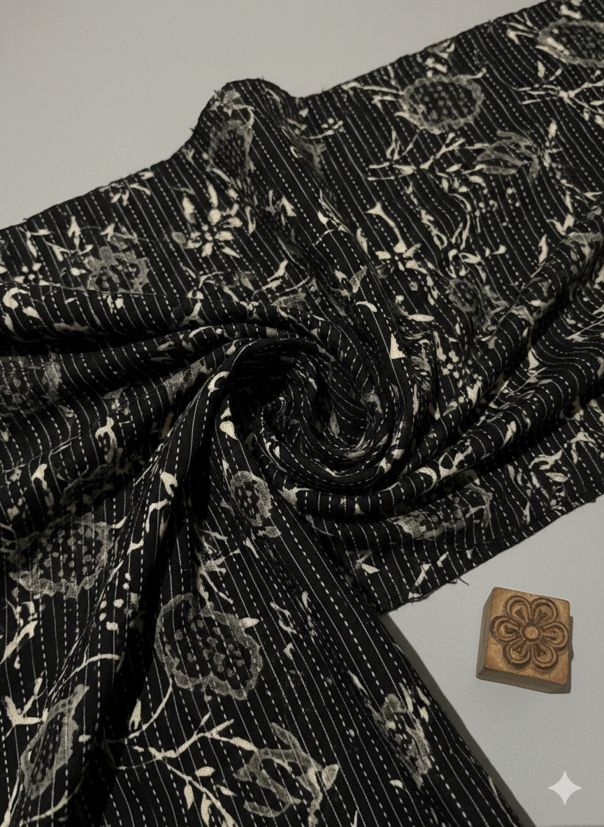 Midnight Vine Stripe Cotton