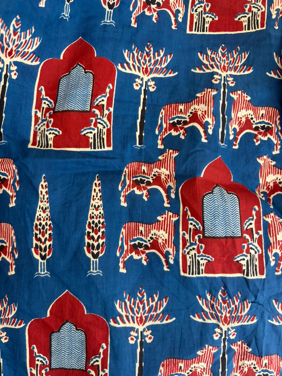 Rajdarbar Neel Handblock Fabric