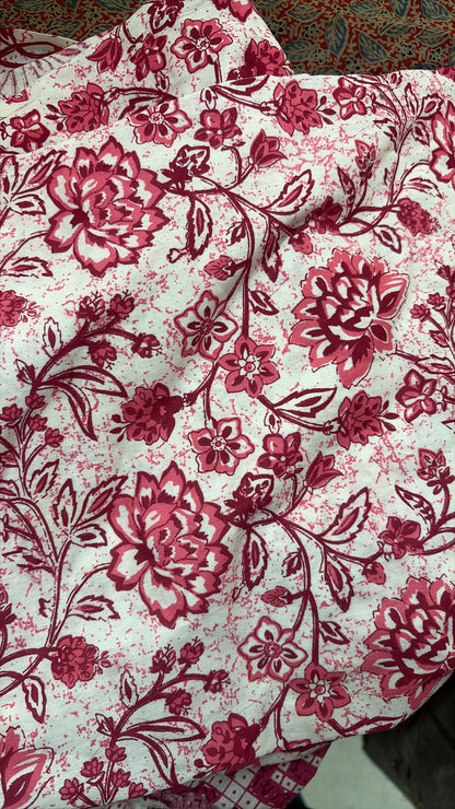 Rosewood Bloom Handblock Fabric 🌸