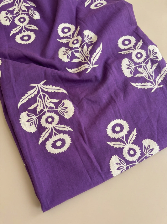 Neelkamal Purple Handblock Fabric
