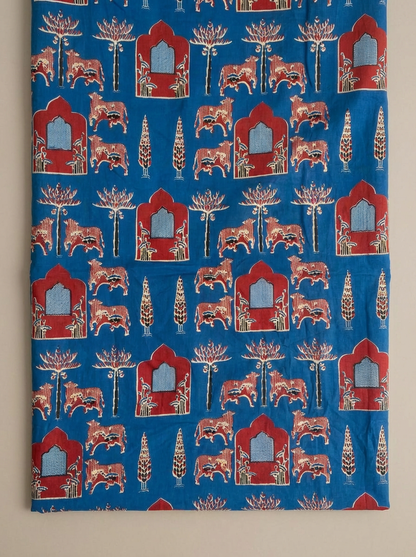 Rajdarbar Neel Handblock Fabric
