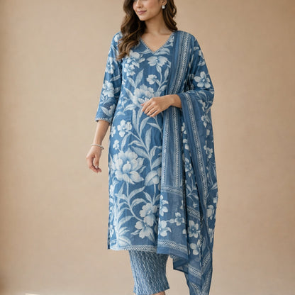 Neel Floral Cotton Suit Set