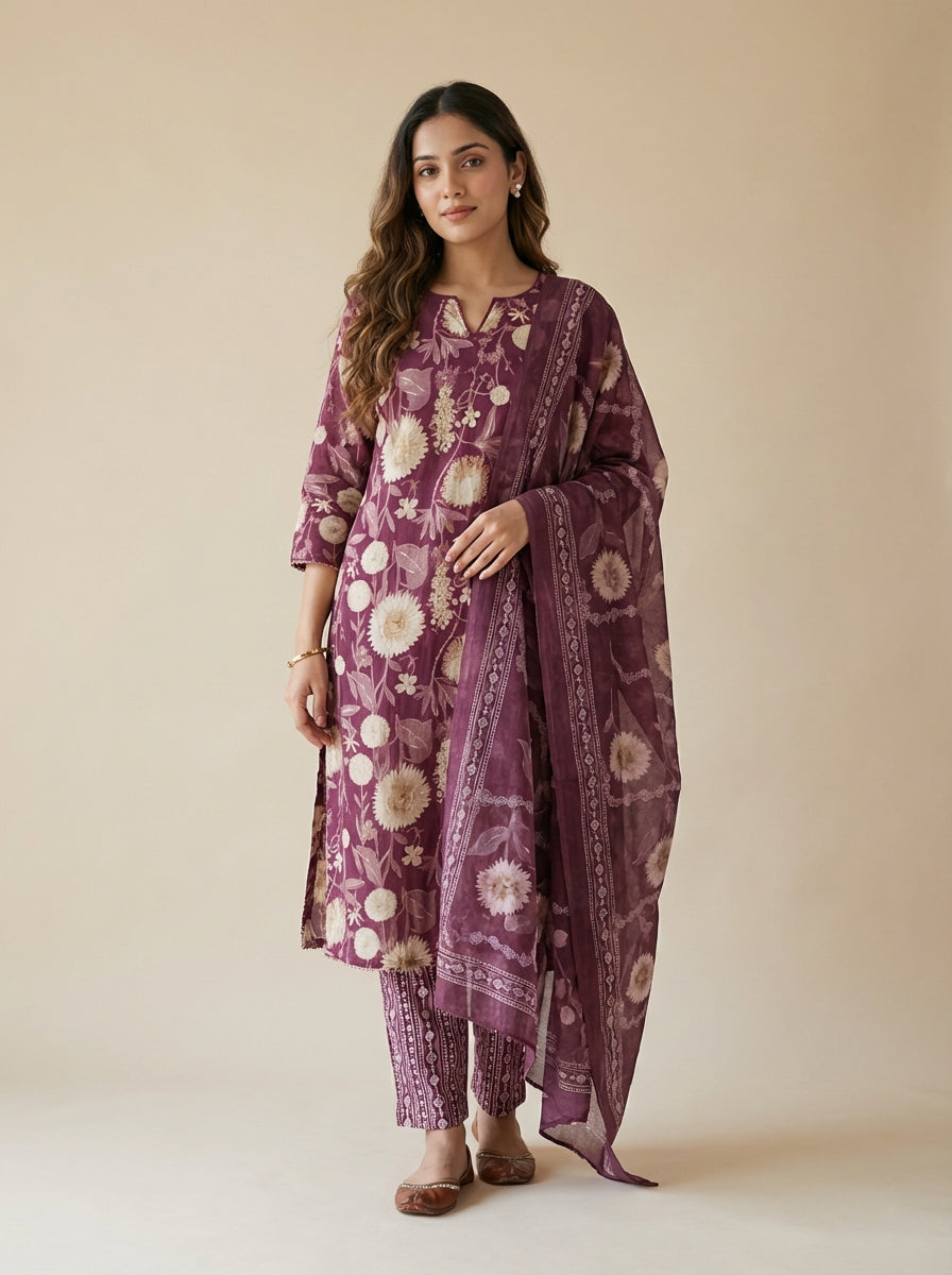 Shaam-e-Meher Cotton Suit Set