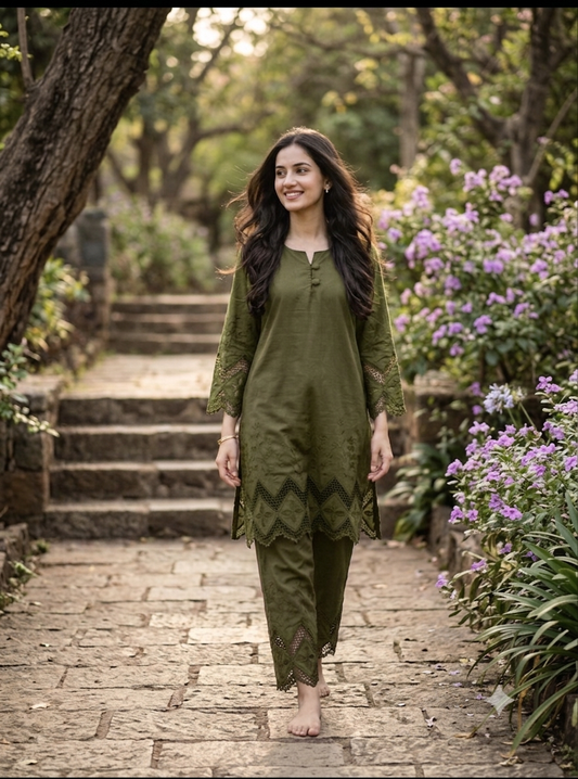 The Sage Olive Hakoba Co-Ord Set