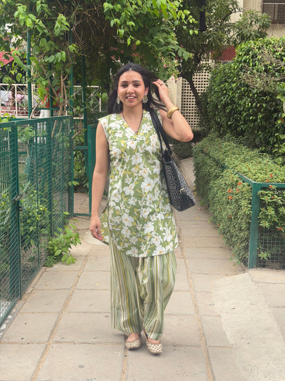 Olive Bloom Farshi Suit 🌼