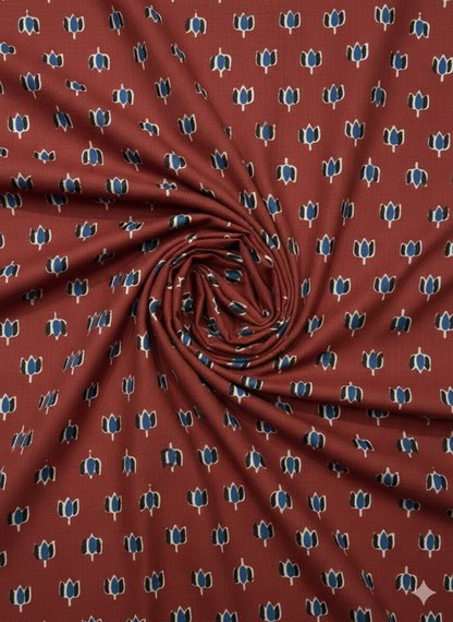 Rust Indigo Buti Cotton