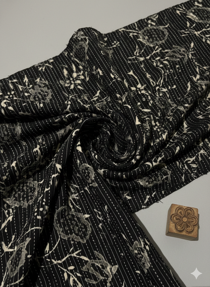 Midnight Vine Stripe Cotton