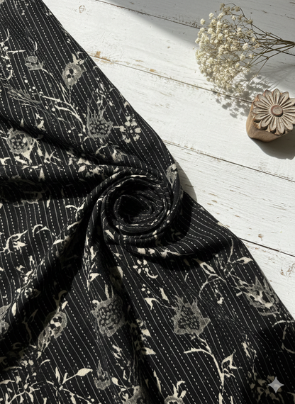 Midnight Vine Stripe Cotton