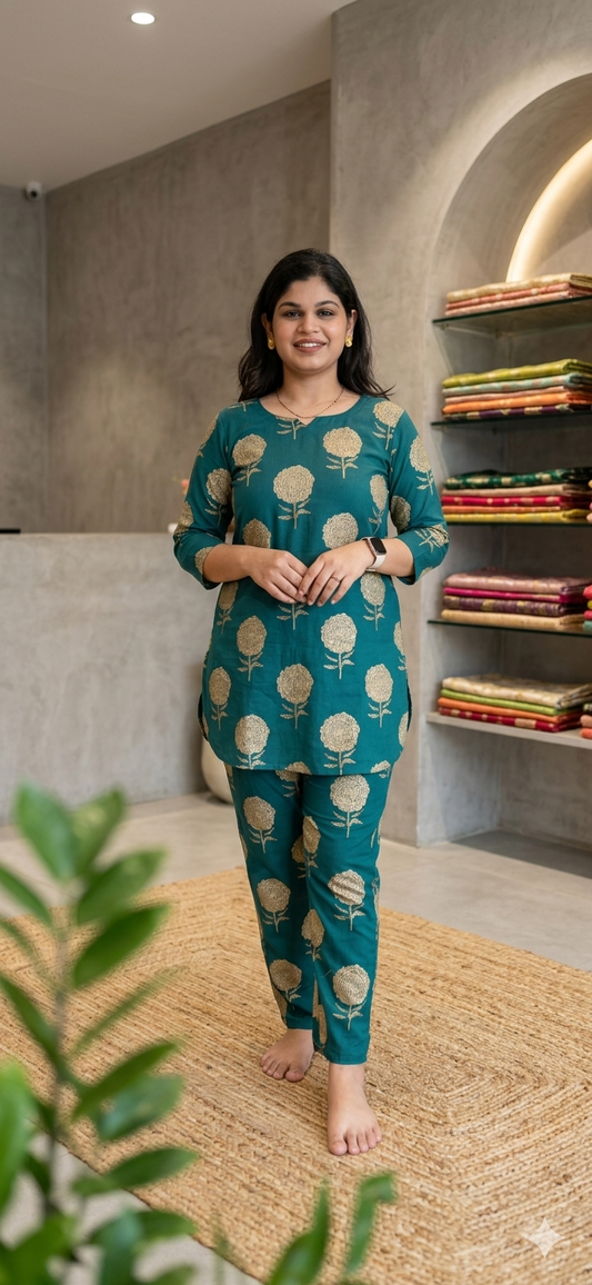 Emerald Bloom Cord Set 💚