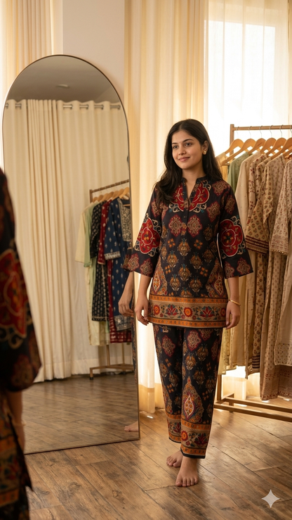 🌙 Midnight Raga Coord Set