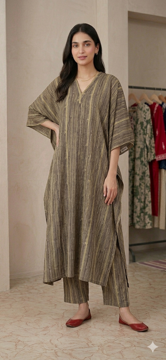 Olive Drift Kaftan Set 🌿✨