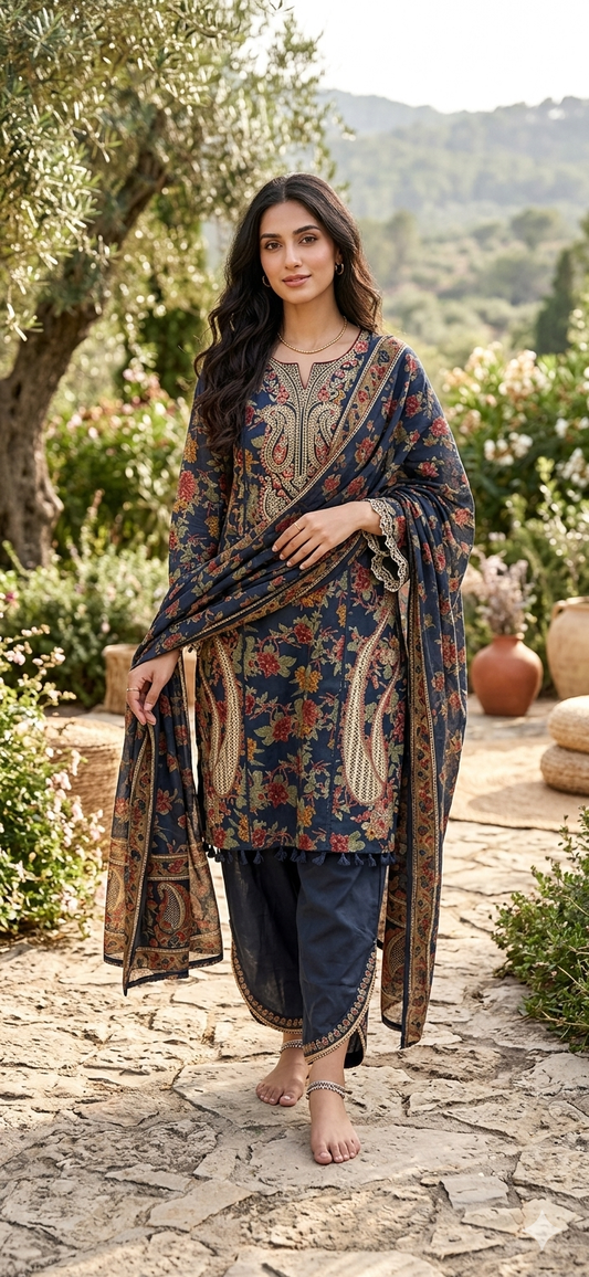 Midnight Bloom Kurta Set