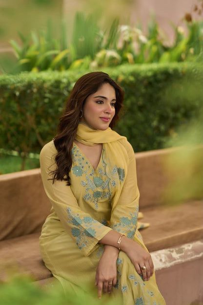 Lemon Bloom Embroidered Suit Set 💛