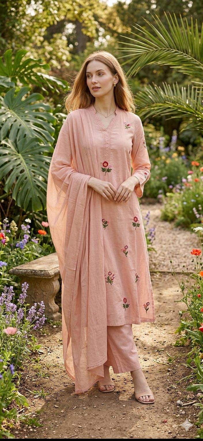 Blush Bloom Cotton Suit Set