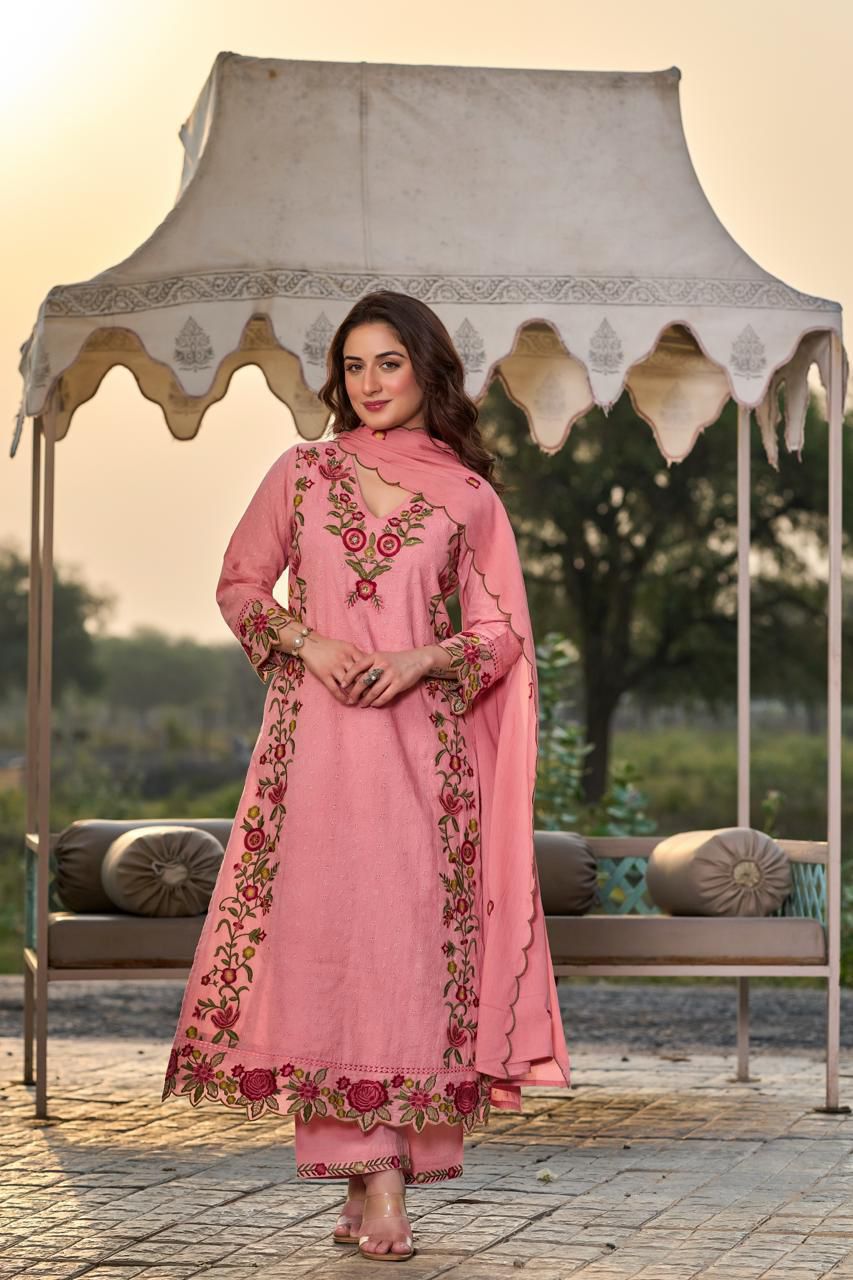 Inayat Rose Pink Embroidered Suit Set