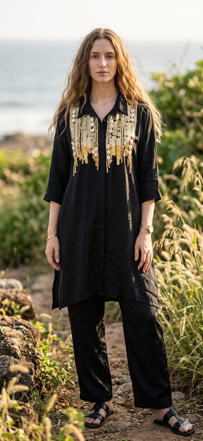 Kaya Onyx Sequin & Shell Co-ord Set