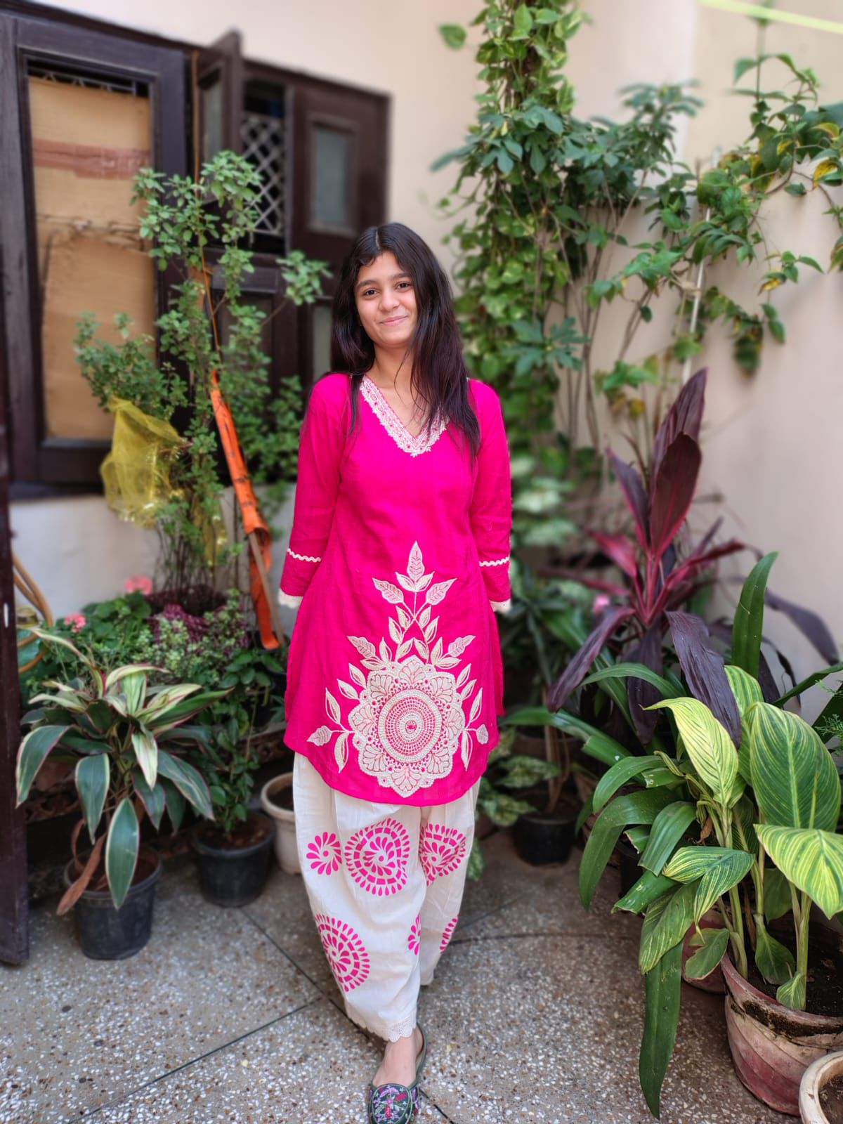 Trisha Fuchsia & Ivory Floral Co-ord Set