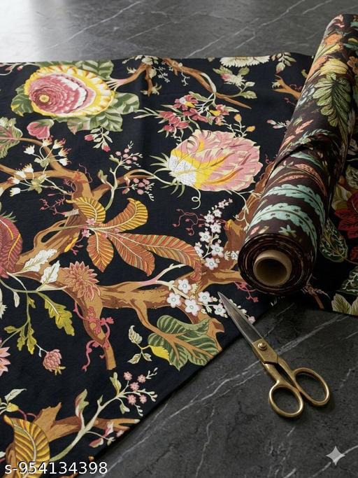Midnight Botanical Garden Cotton Fabric