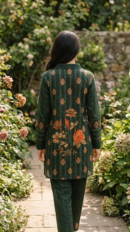 The Emerald Rose Asymmetric Co-ord Set