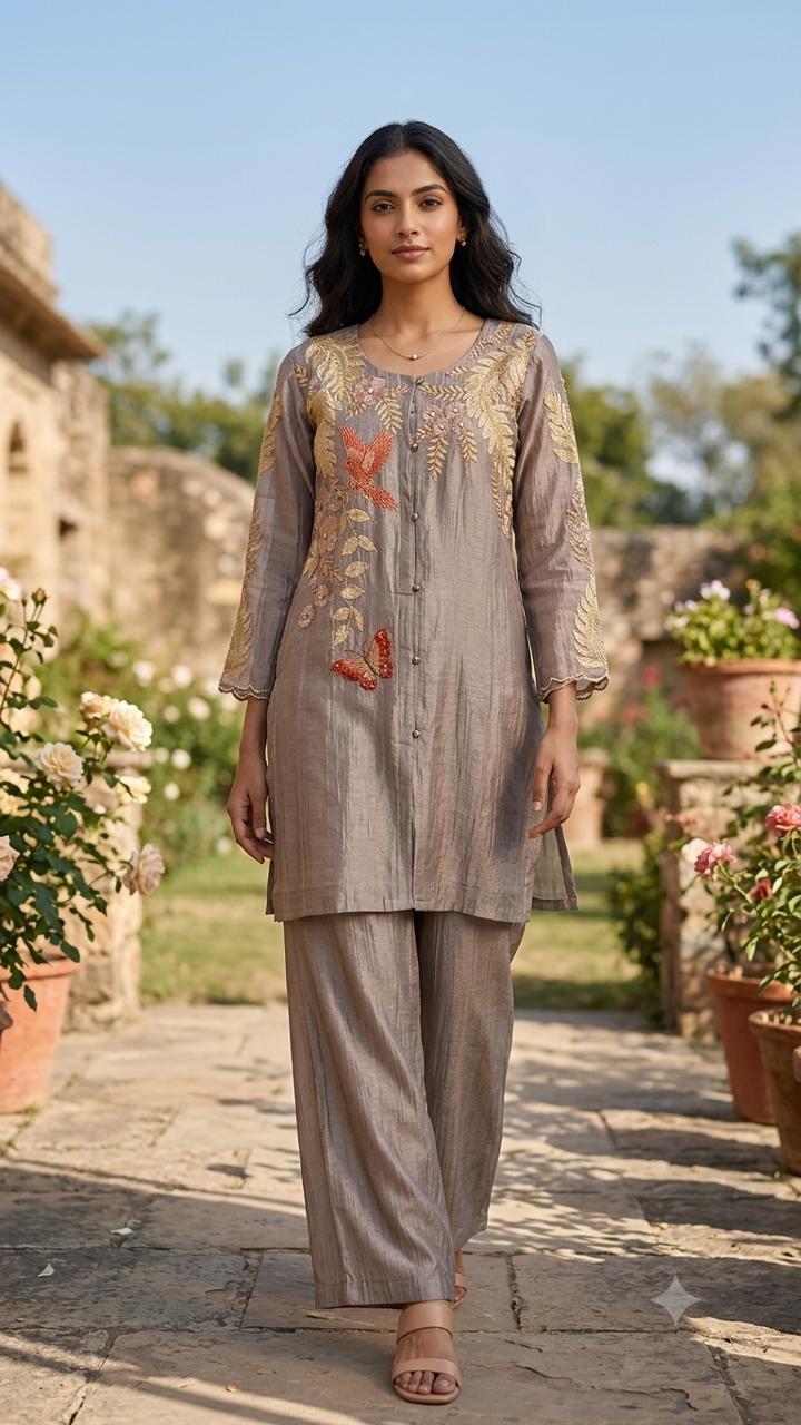 The Muted Taupe Botanical Co-ord Set