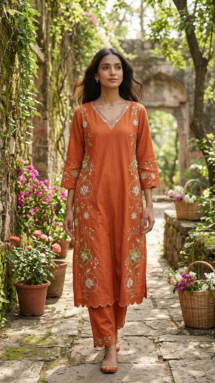 The Kesari Cutwork Suit Set