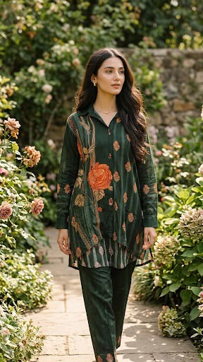 The Emerald Rose Asymmetric Co-ord Set