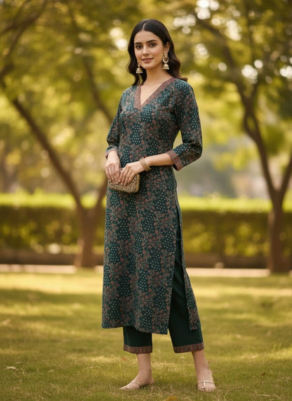 Nira Deep Green Floral Set