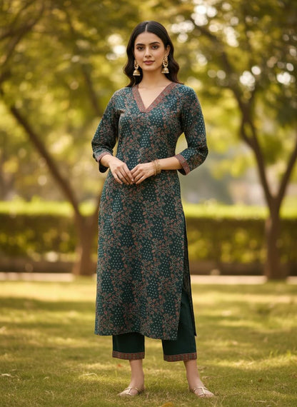 Nira Deep Green Floral Set