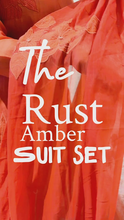 The Rust Amber Silk Suit Set