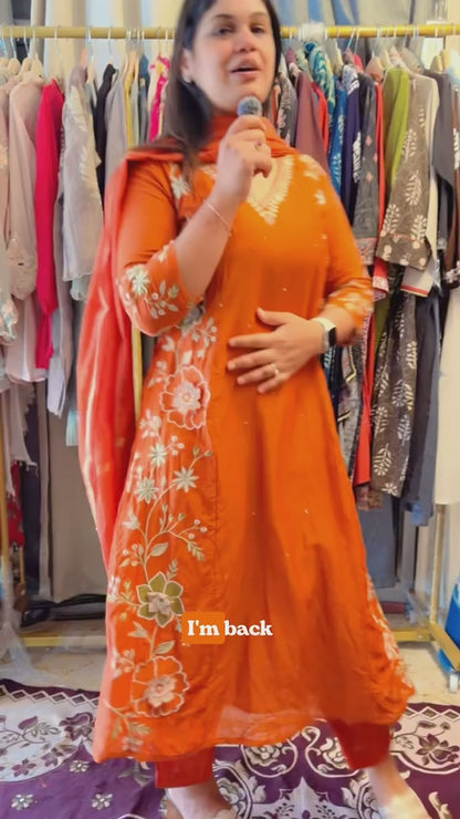 The Kesari Cutwork Suit Set